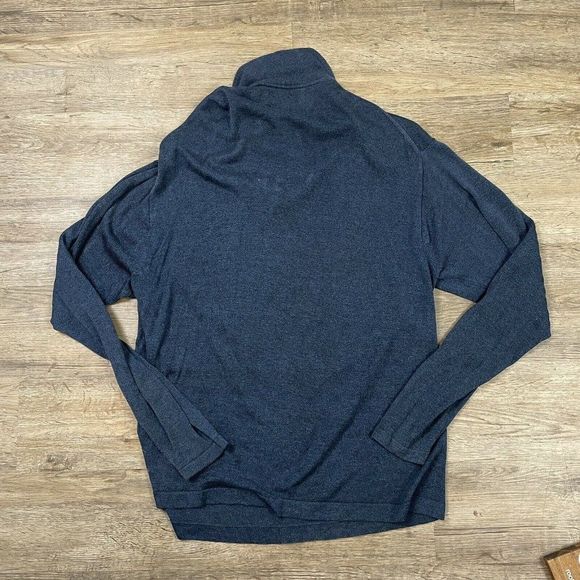 Vintage Joseph Abboud Sweater Blue Solid Knit Long Sleeve Pullover Henley Mens - Picture 8 of 8